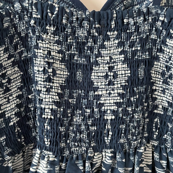 Navy Blue Aztec Print Dress - Picture 4 of 4